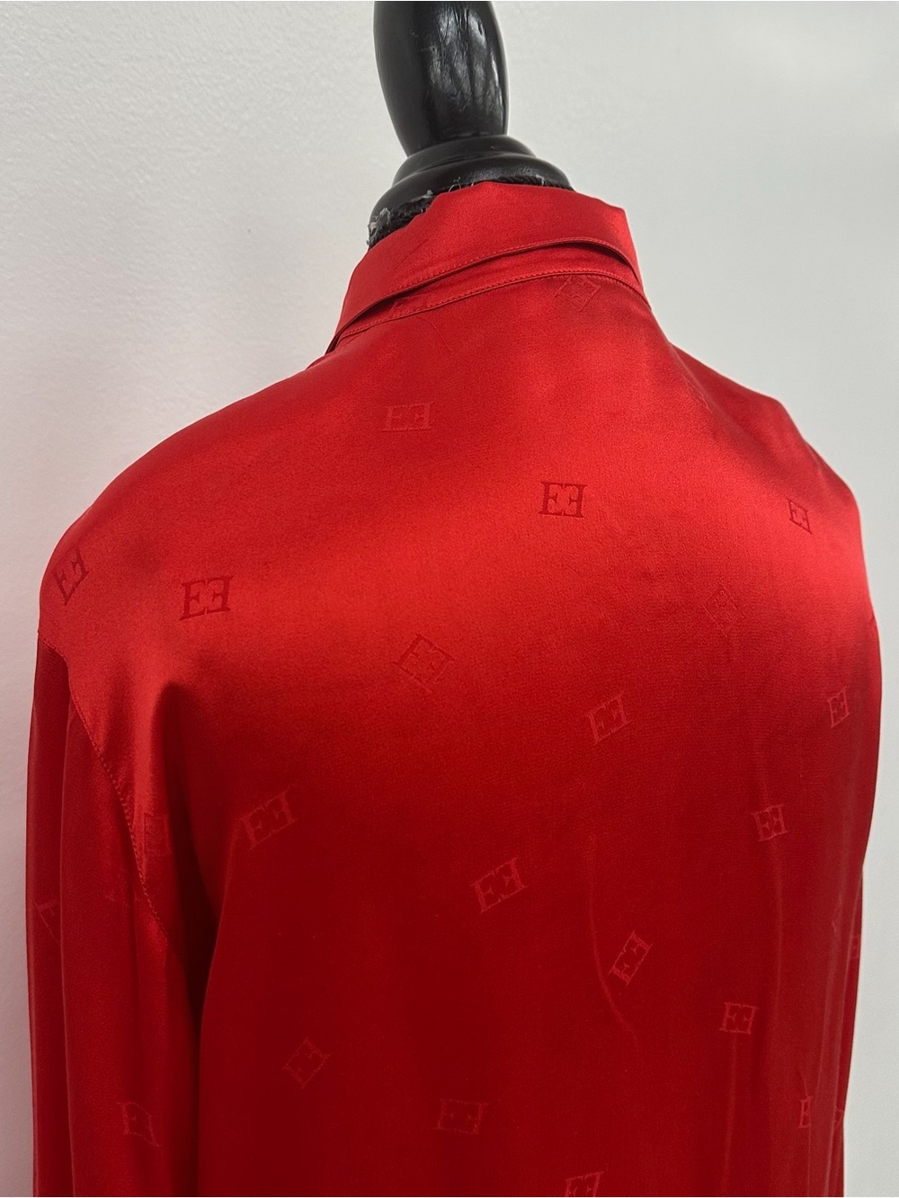 Escada vintage monogram silk jacquard satin button down top - Picture 8 of 11